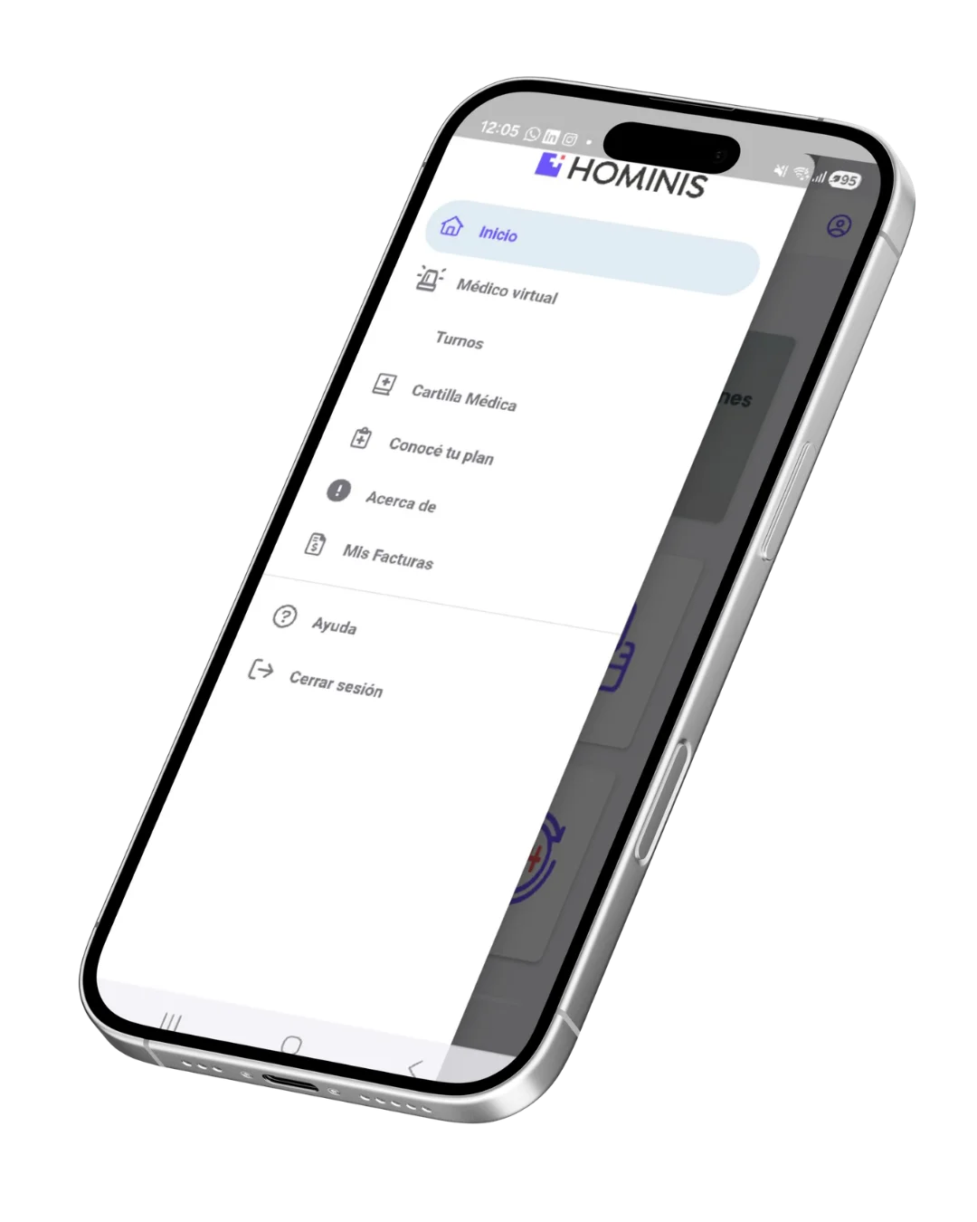 App Hominis &mdash; men&uacute; navegaci&oacute;n